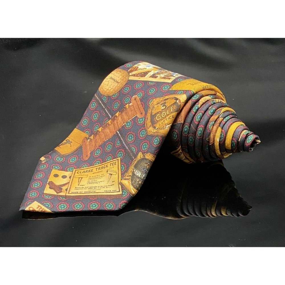 HUNTINGTON Golf tie 100% Silk  Made in United
